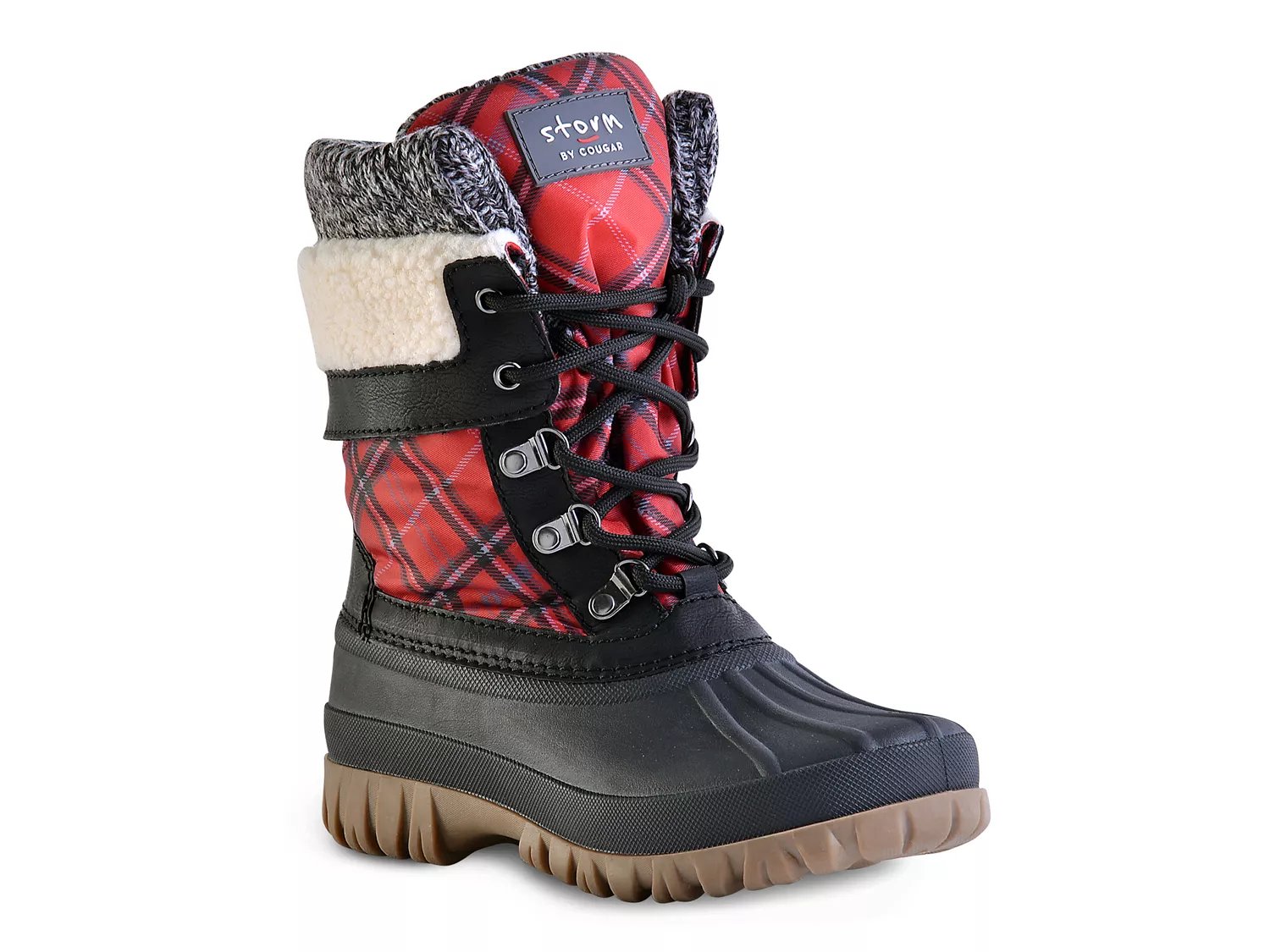 Cougar creek snow on sale boot taupe black plaid