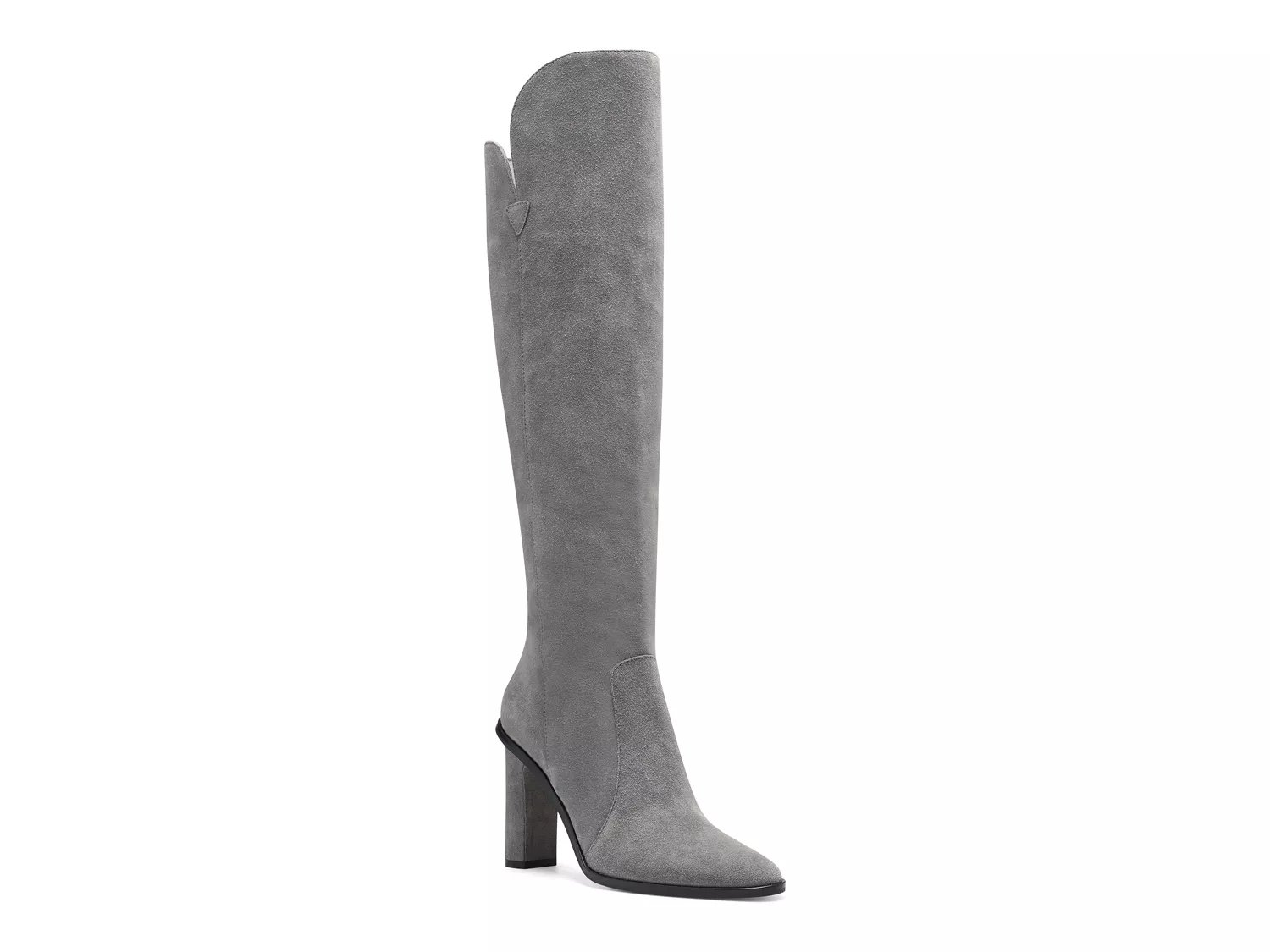 tall grey boots with heel