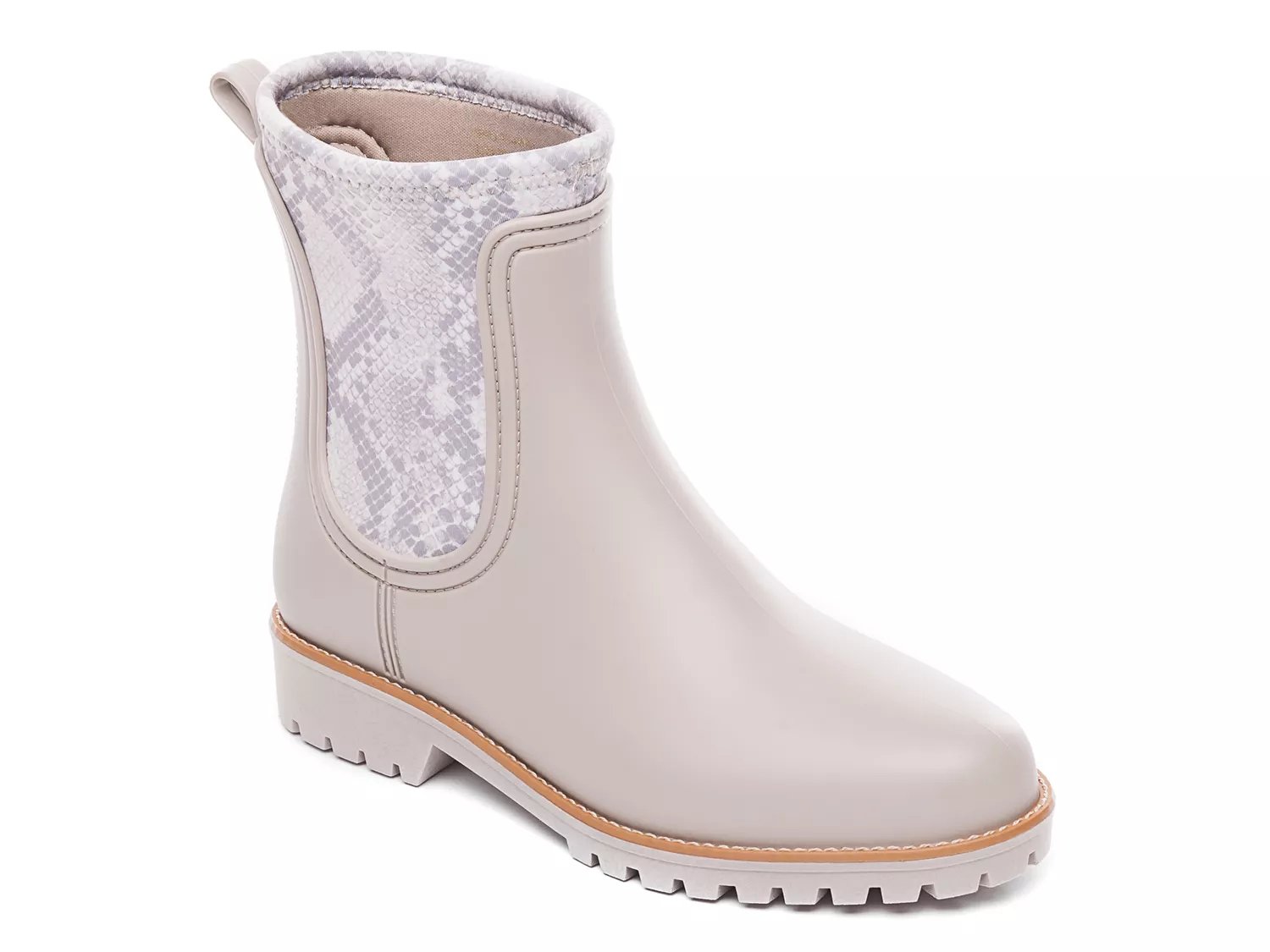 beige rain boots
