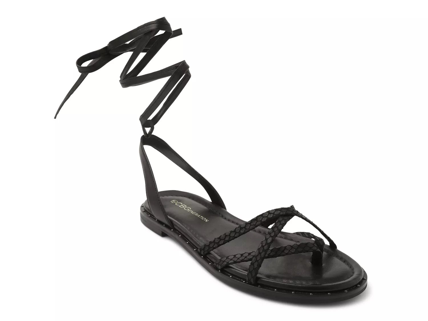 black flat tie up shoes