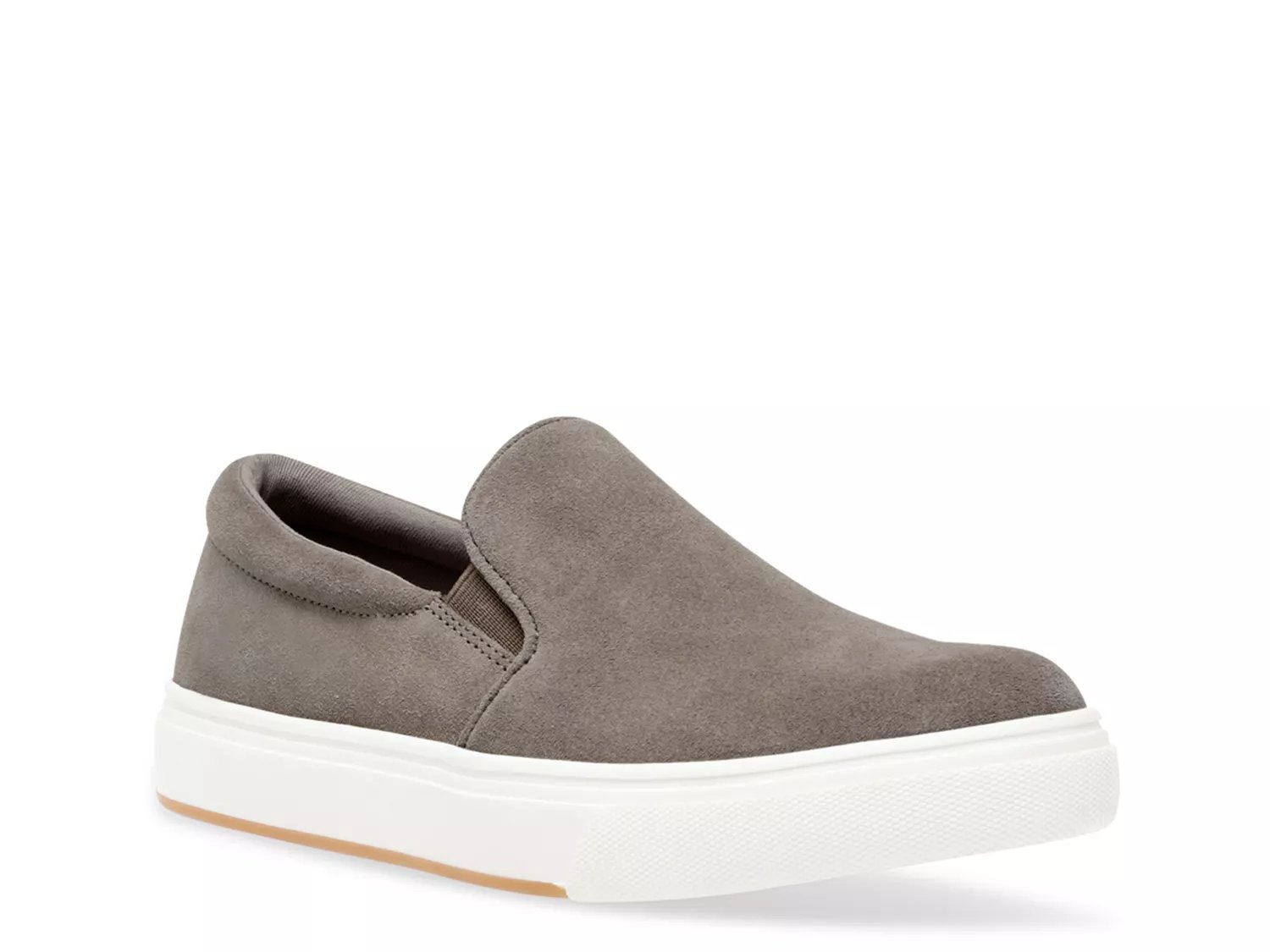 steve madden black suede slip ons