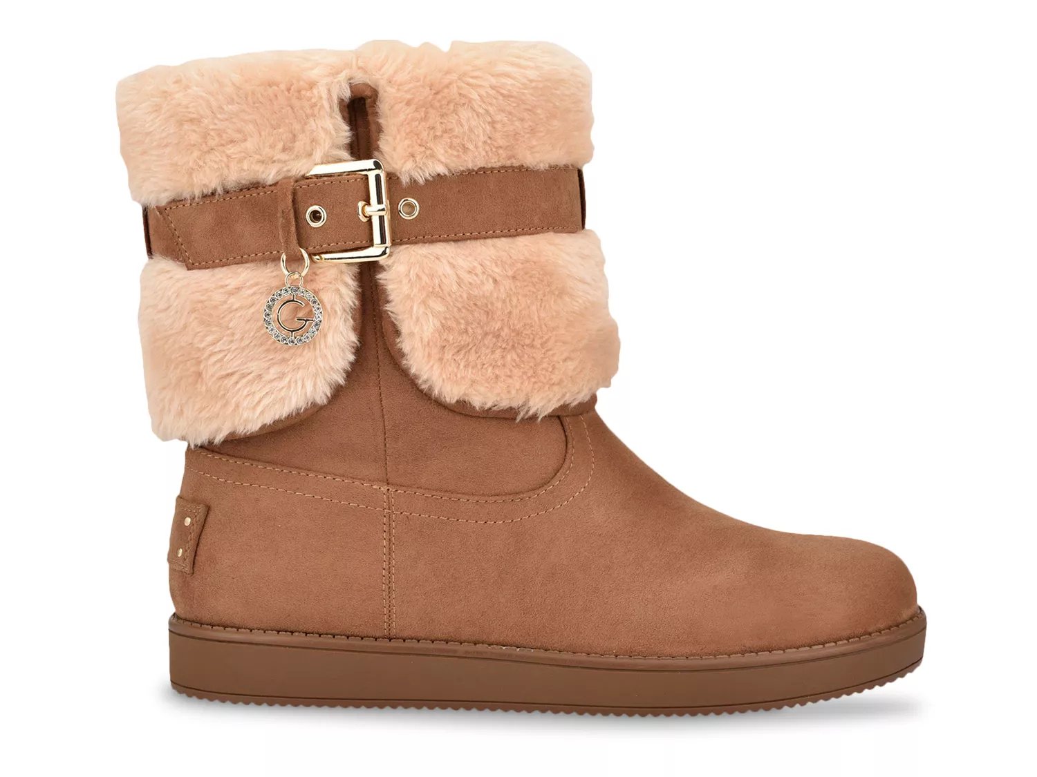 gbg los angeles women's harlin round toe stacked heel boot