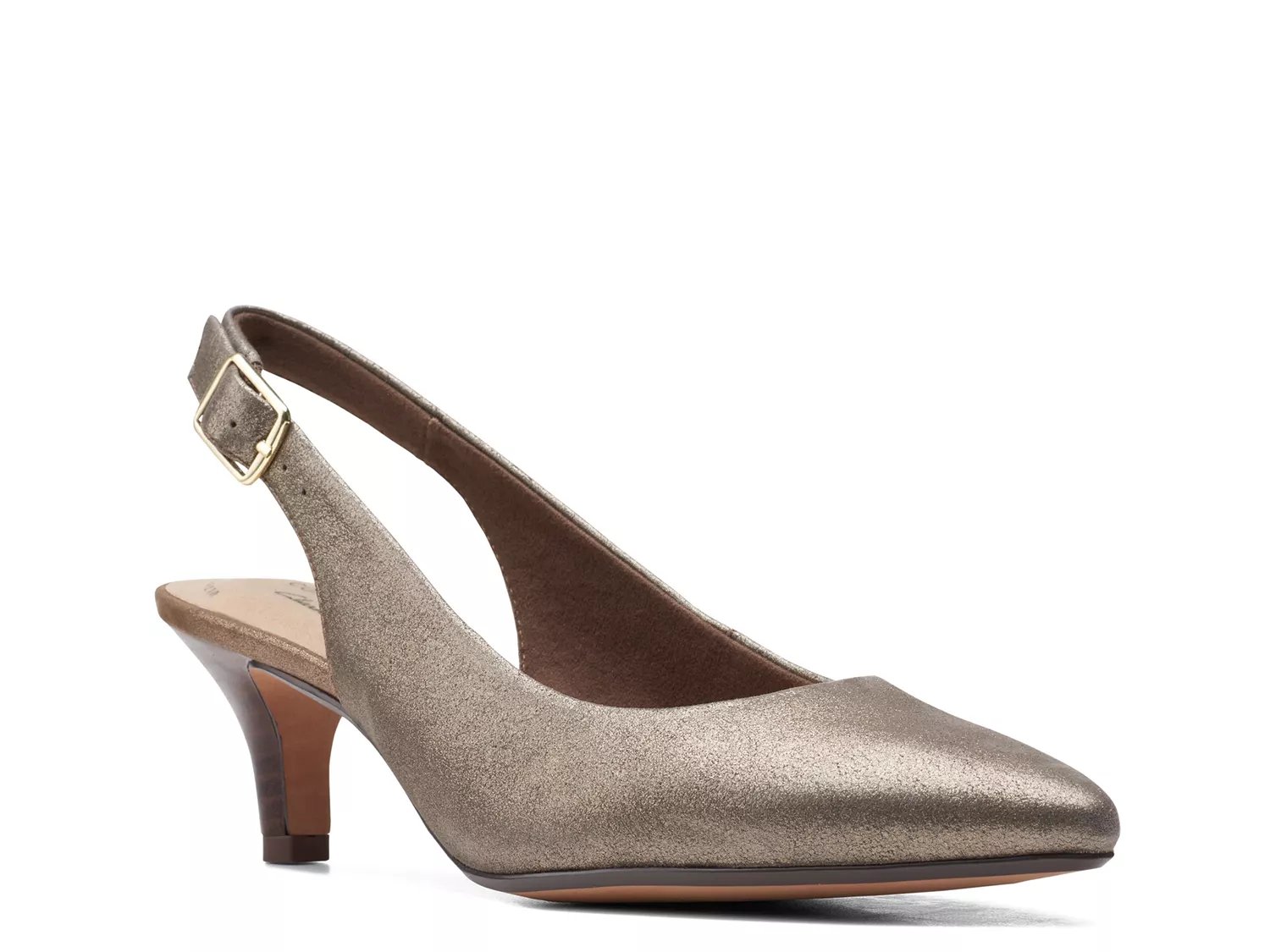 clarks silver heels