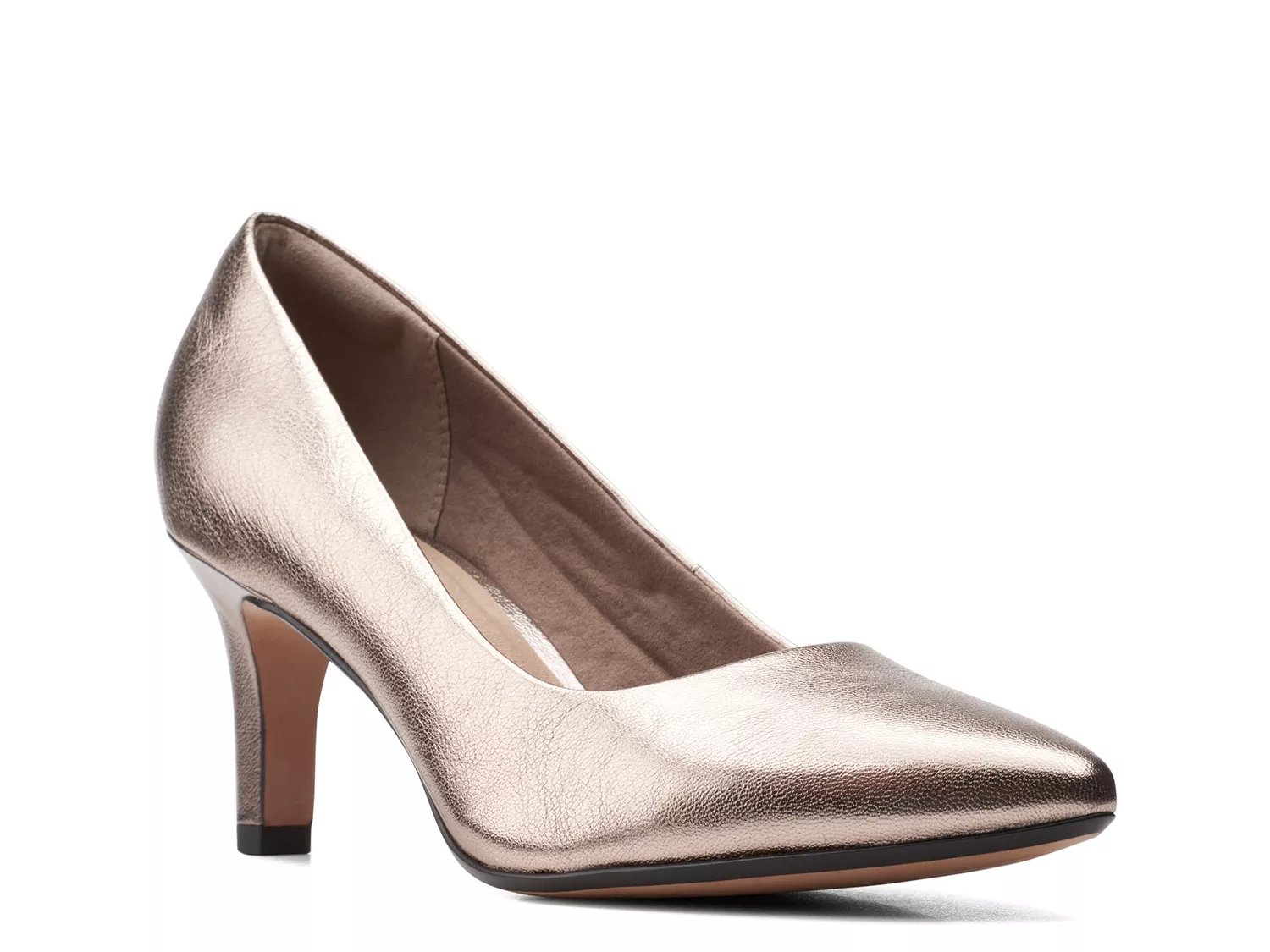 clarks silver pumps