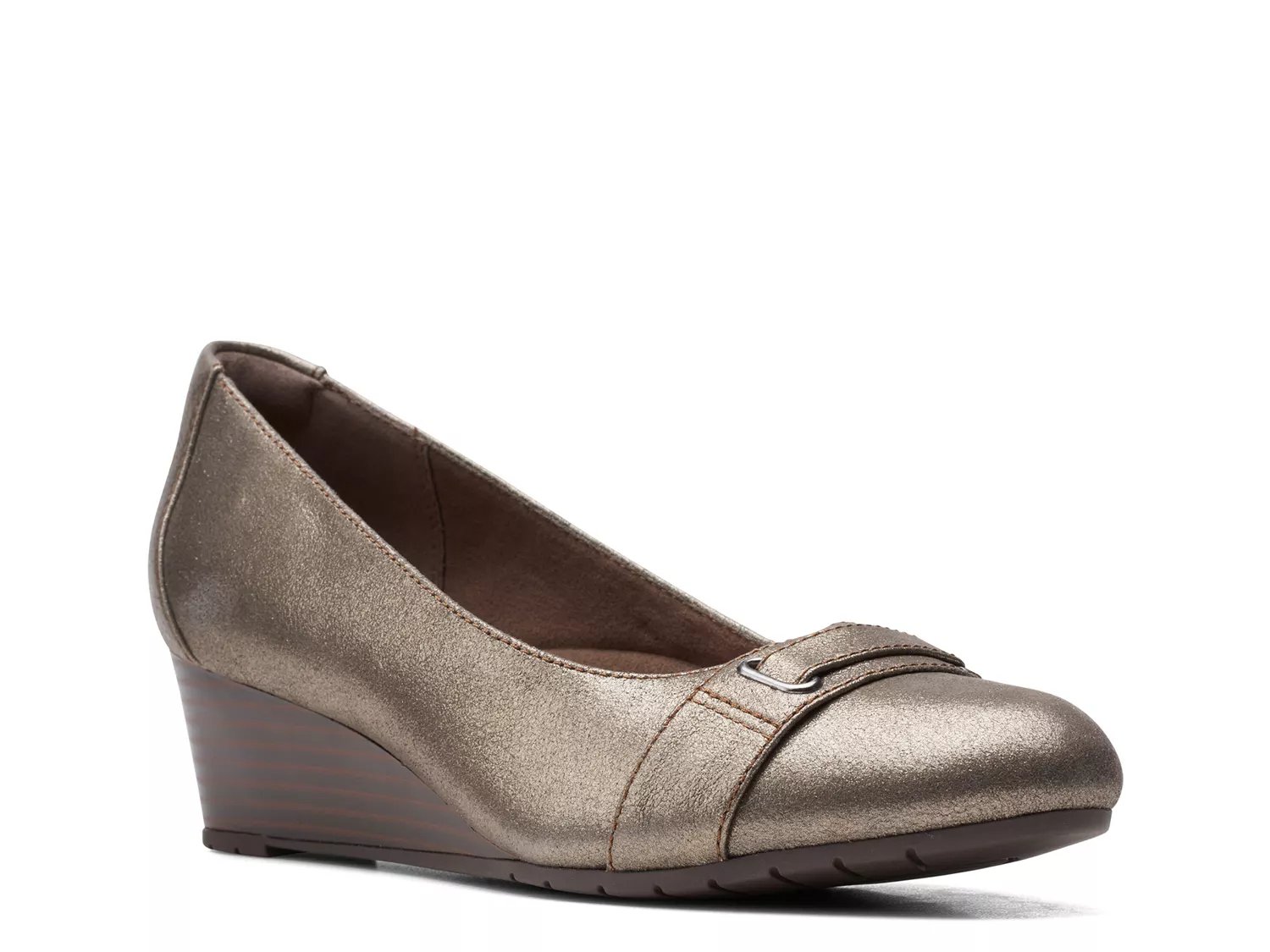 clarks silver pumps