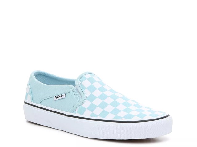Asher blue checkered vans cheap