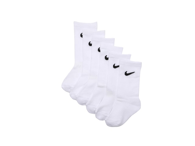 Nike Solid Kids' Crew Socks - 6 Pack - Free Shipping | DSW