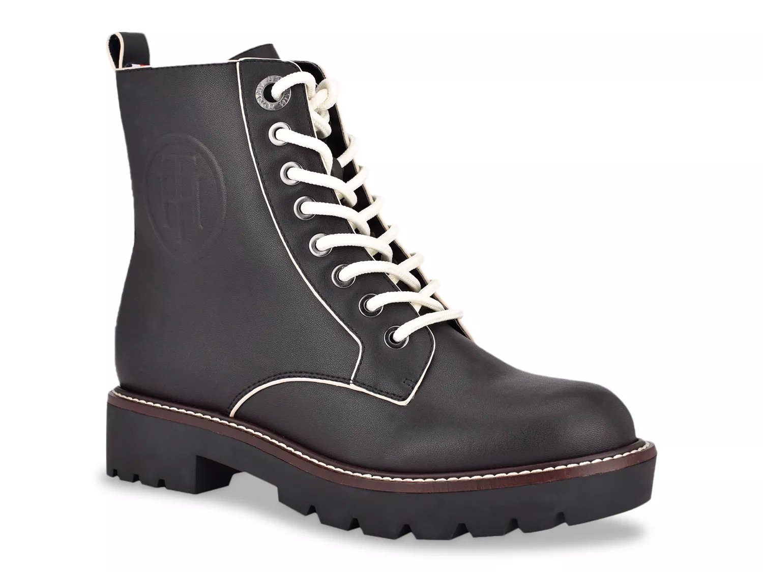 tommy hilfiger white combat boots