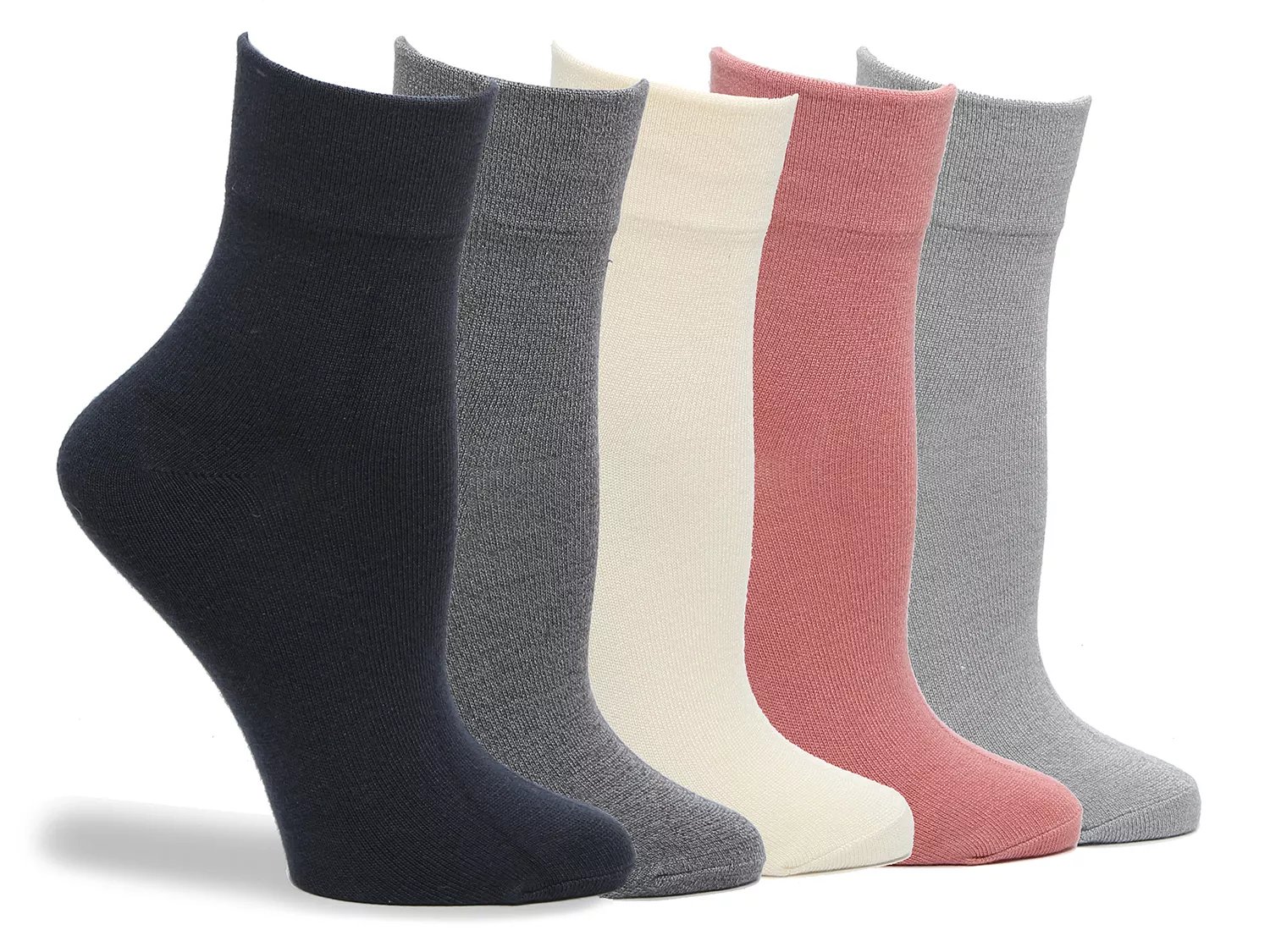  Solid Women's Ankle Socks - 5 Pack 