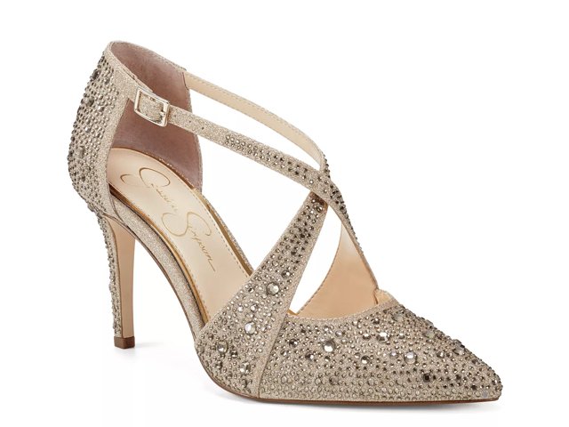 Jessica simpson metallic pumps hotsell