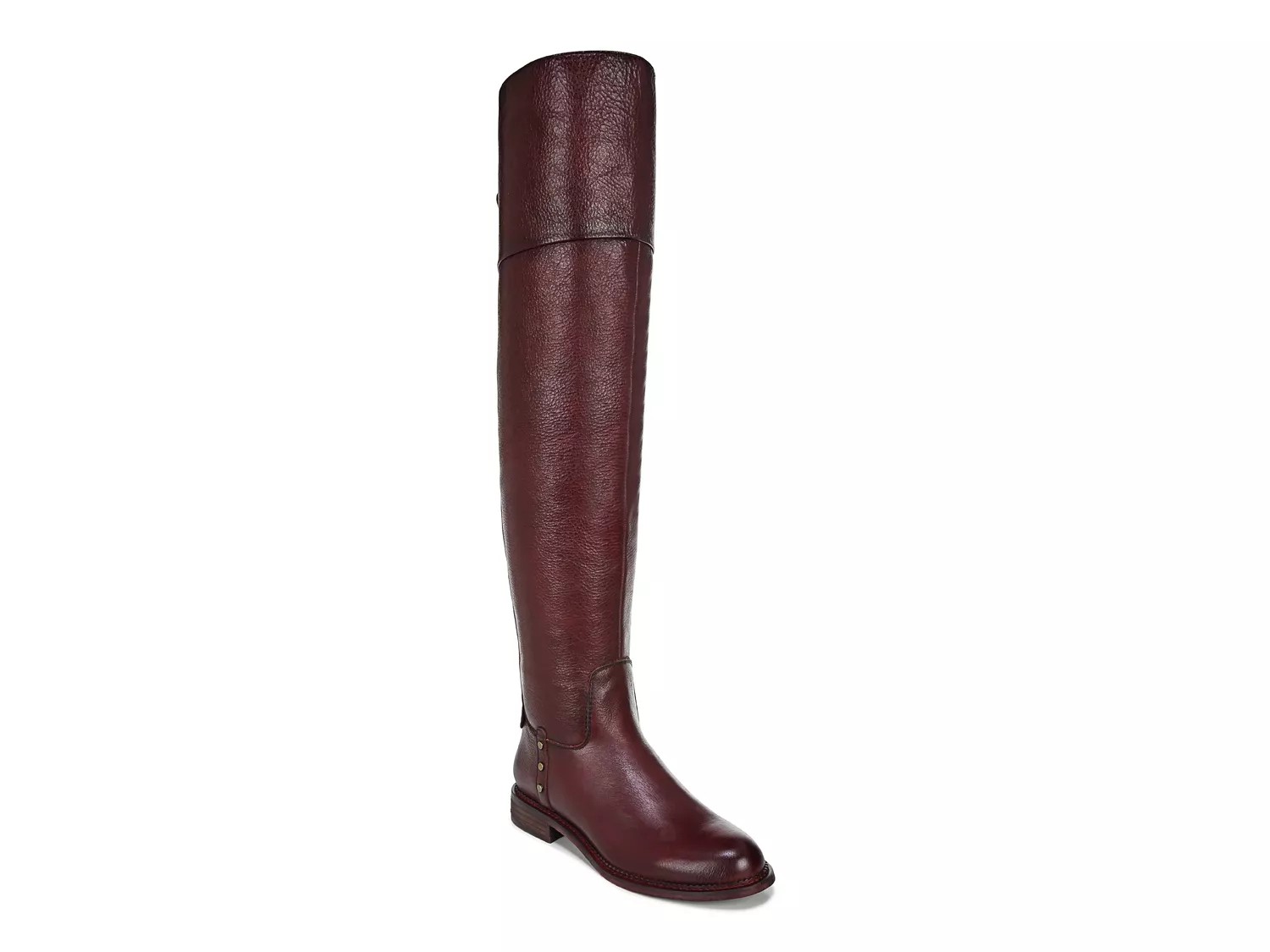 burgundy flat knee high boots