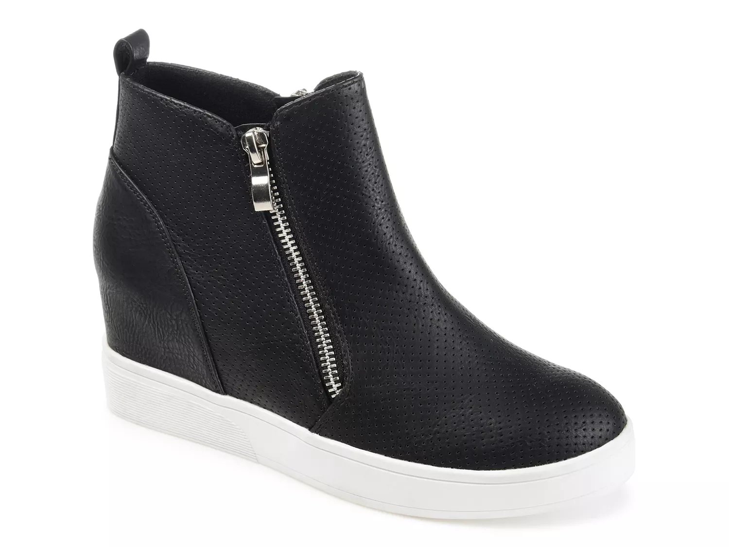 black high top slip on sneakers