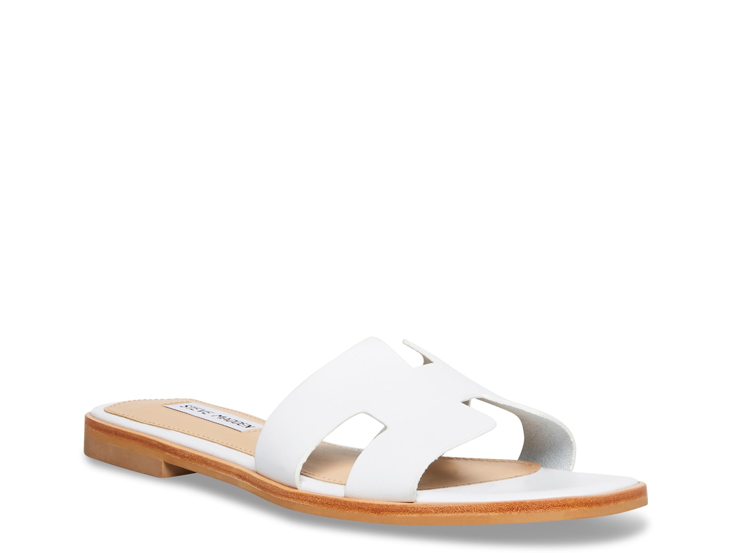 white slip on sandals womens