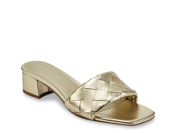Marc Fisher Womens Jaslyn Gold Dress Sandals Shoes 8.5 Medium BHFO 7688 B,M 