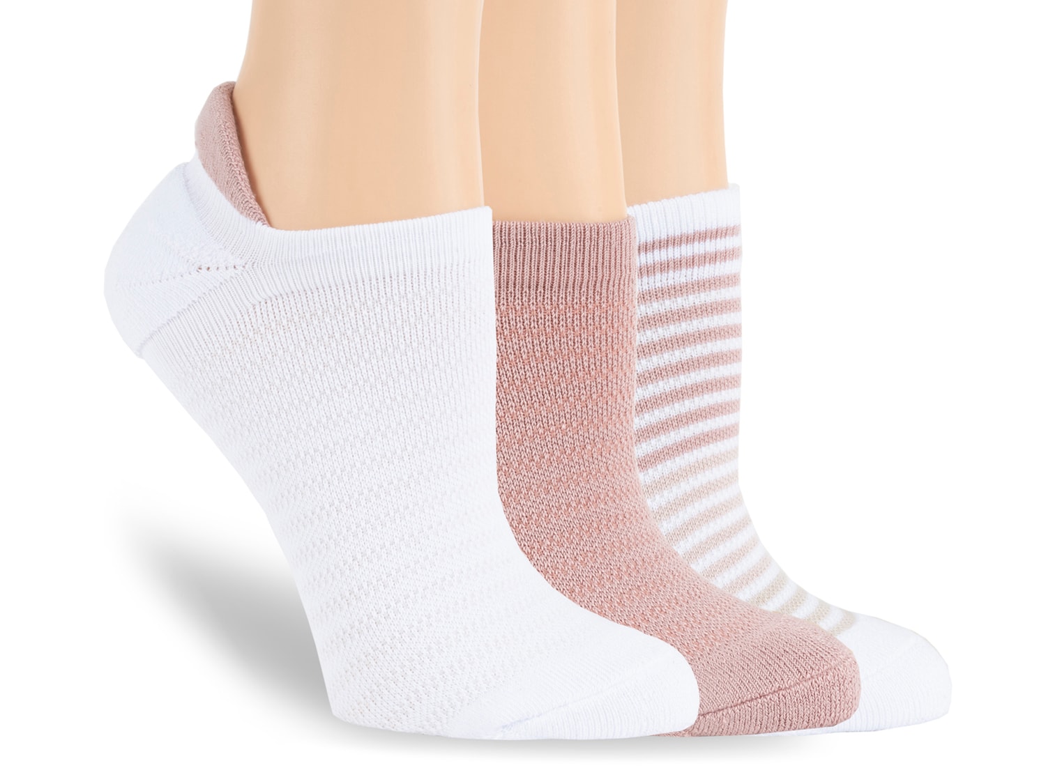  Stripe No Show Socks - 3 Pack 