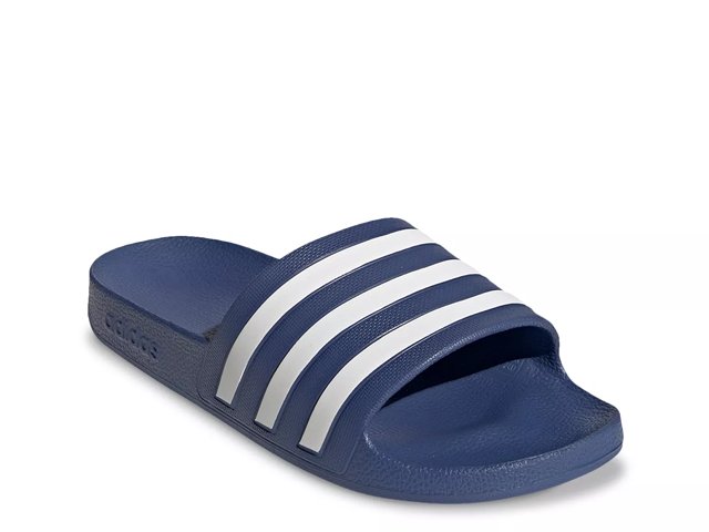 Adidas slippers navy blue store