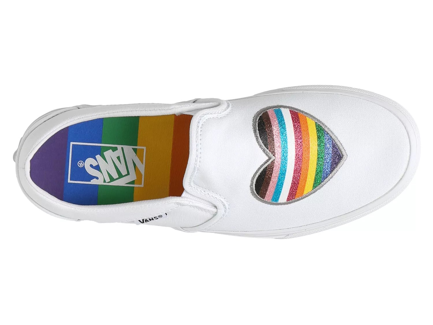 vans slip on shoes rainbow