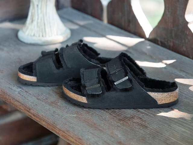 Birkenstock Arizona Shearling Slide Sandal - Men's - Free Shipping