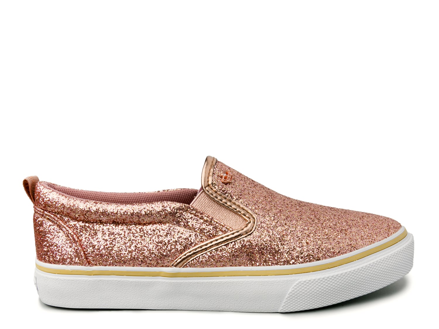 gold sparkly slip on shoes