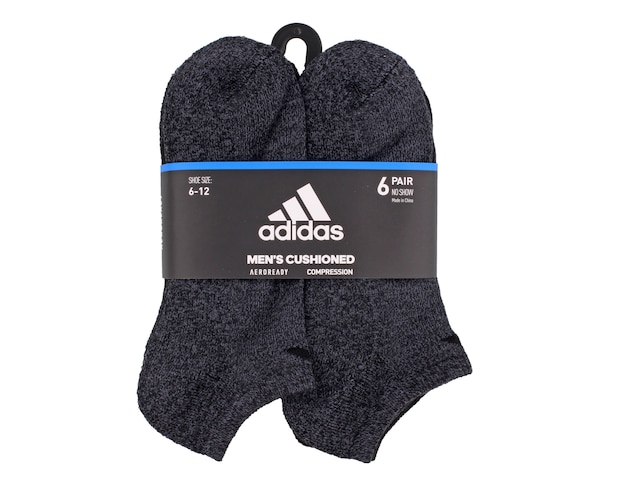 adidas Athletic Cushioned Men's No Show Socks - 6 Pack - Shipping |