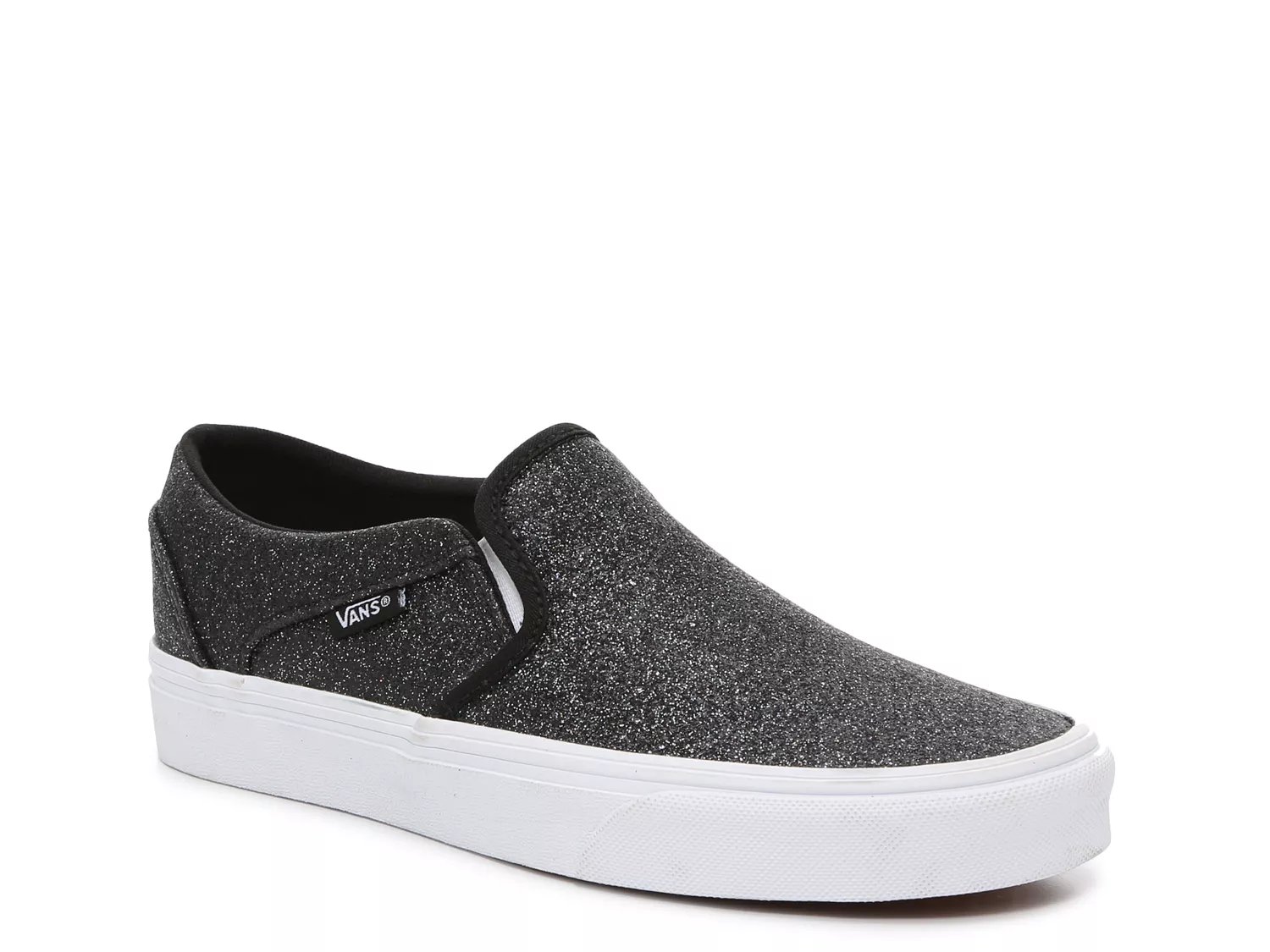 Vans asher slip on best sale womens black