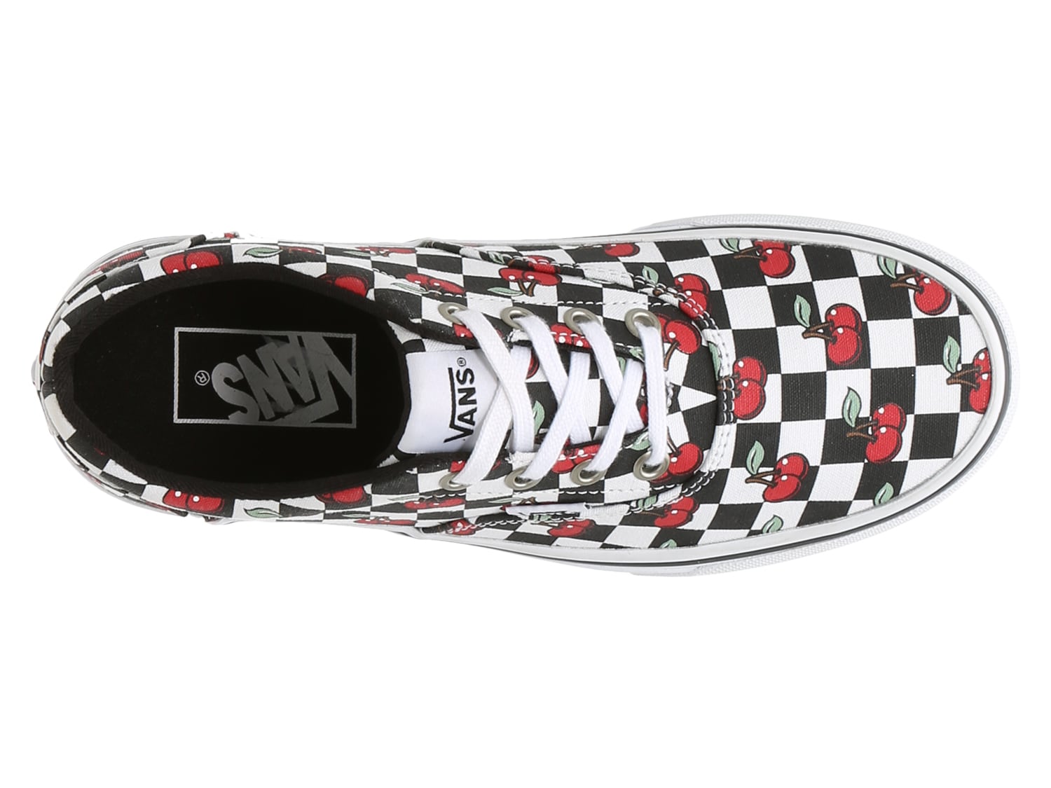 checkerboard vans with cherries