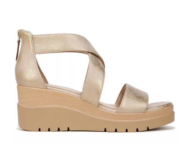 Dsw gold wedge sandals discount