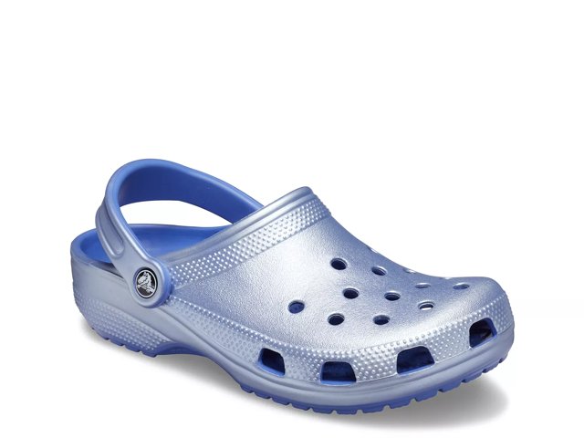 Metallic blue crocs best sale