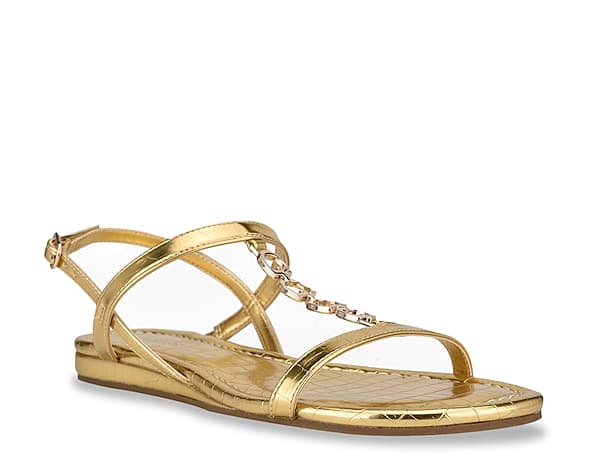 Gold Flat Sandals | DSW