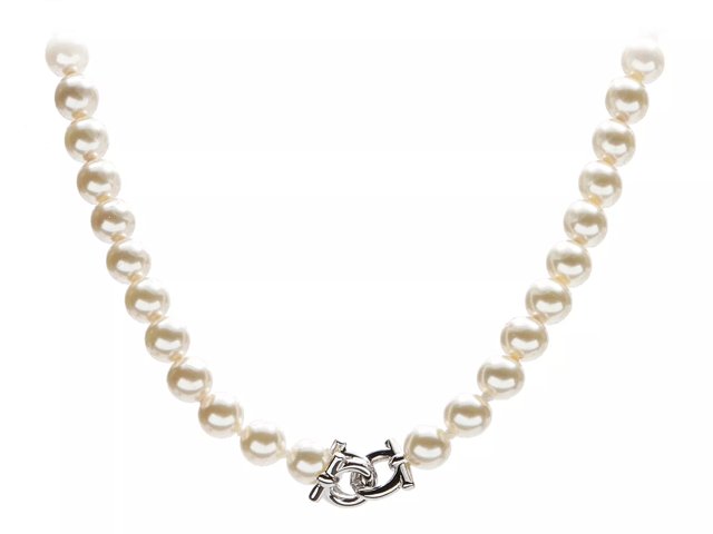 Salvatore ferragamo pearl necklace outlet