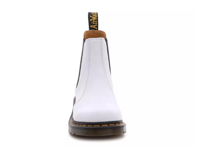 White doc marten top slip on boots