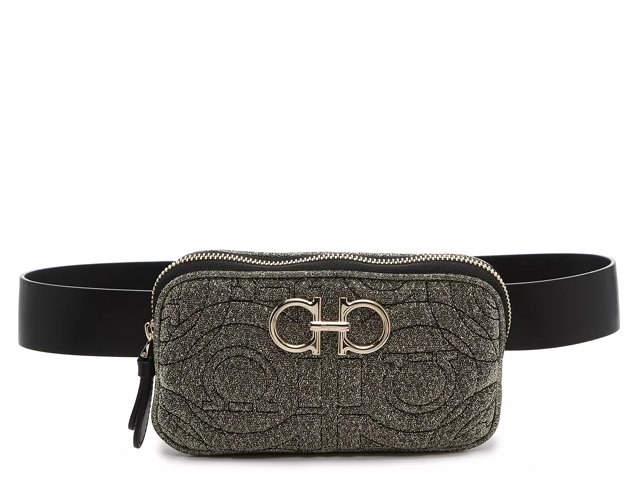 Salvatore Ferragamo Black Gancini Belt Bag