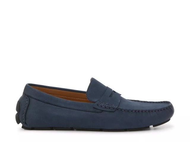 Blue suede driving loafers on sale