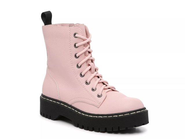 Pink combat boots women's online
