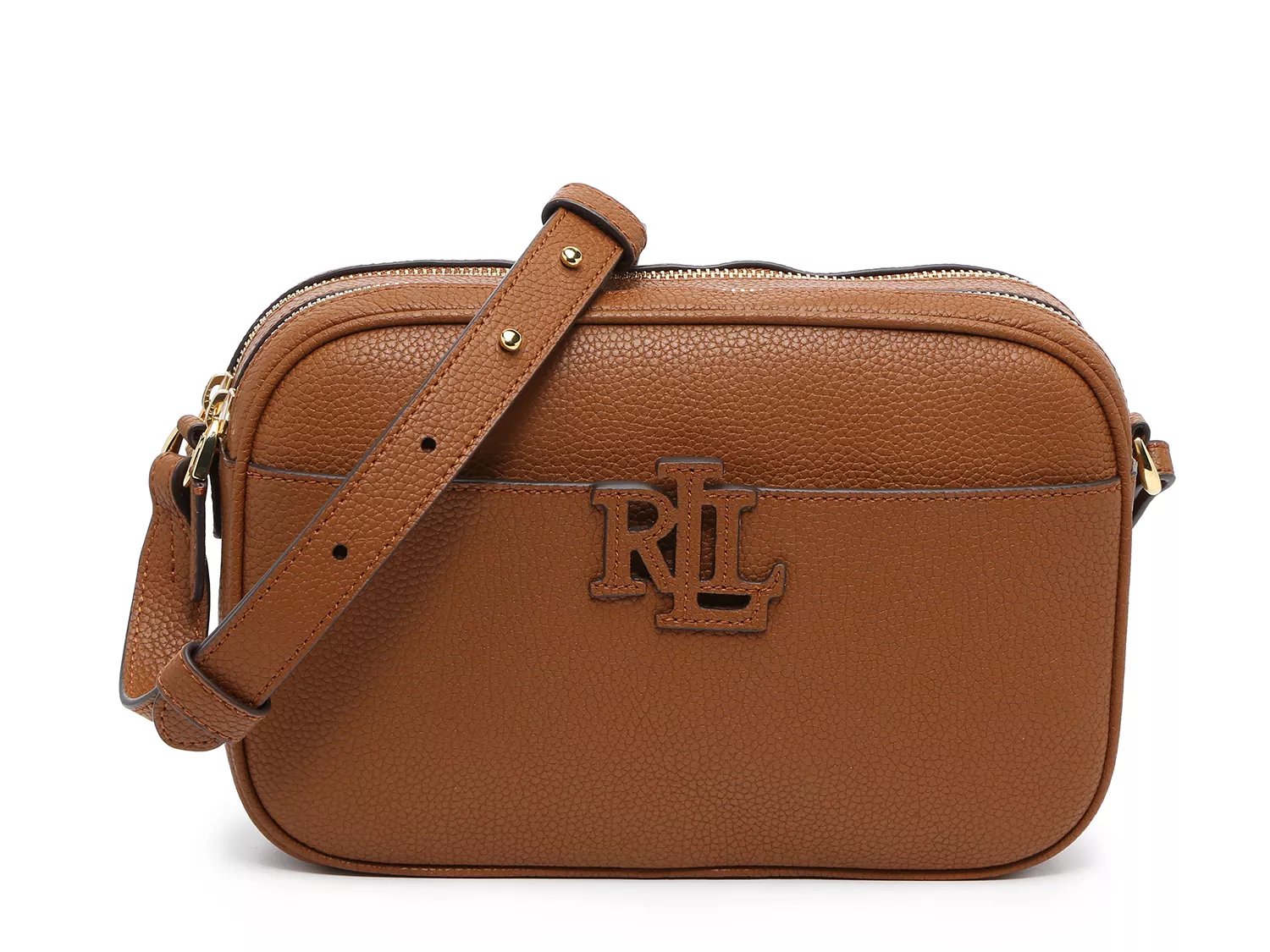 Ralph Lauren Pebbled Leather Carrie Crossbody in Brown