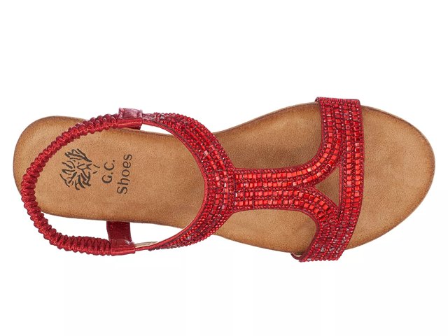 Dsw red discount wedge sandals