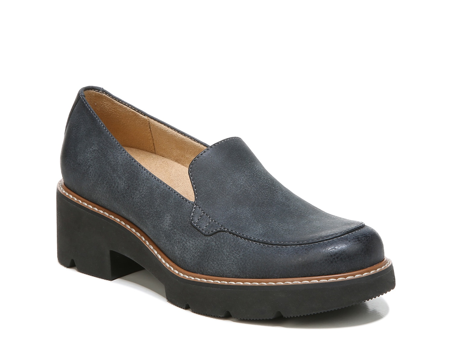 dsw blue loafers