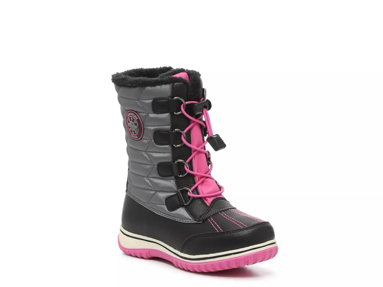 Pink and black outlet snow boots