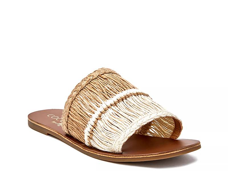 HADYN White Leather Women's Slide Sandals