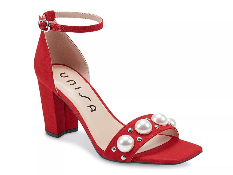 dsw red block heels
