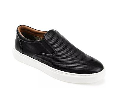black perforated slip on