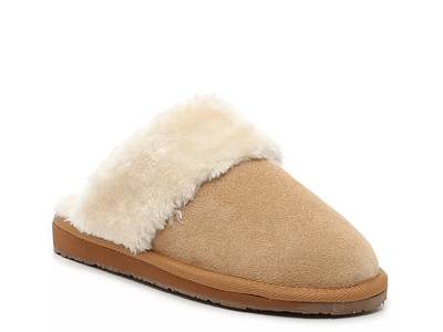 Women's Indoor Slippers With Trim In Khaki