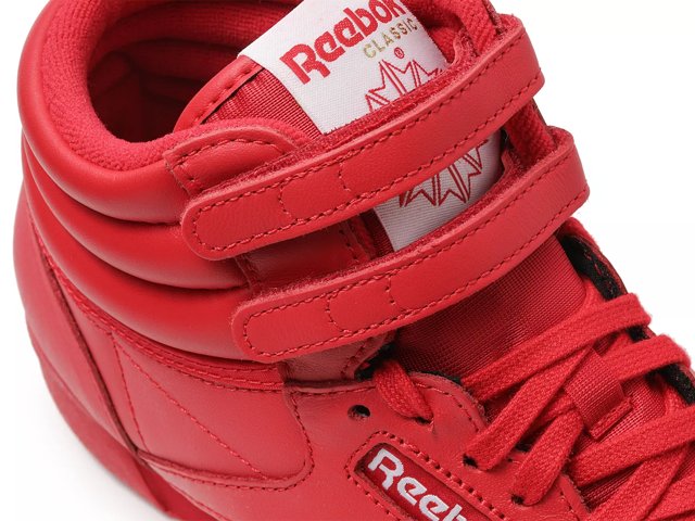 Red reebok online freestyle high top