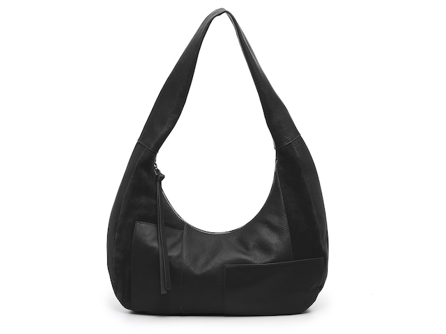 Leather Hobo Shoulder Bag : Black Hair Calf and Suede Leather – Town &  Shore Handcrafted