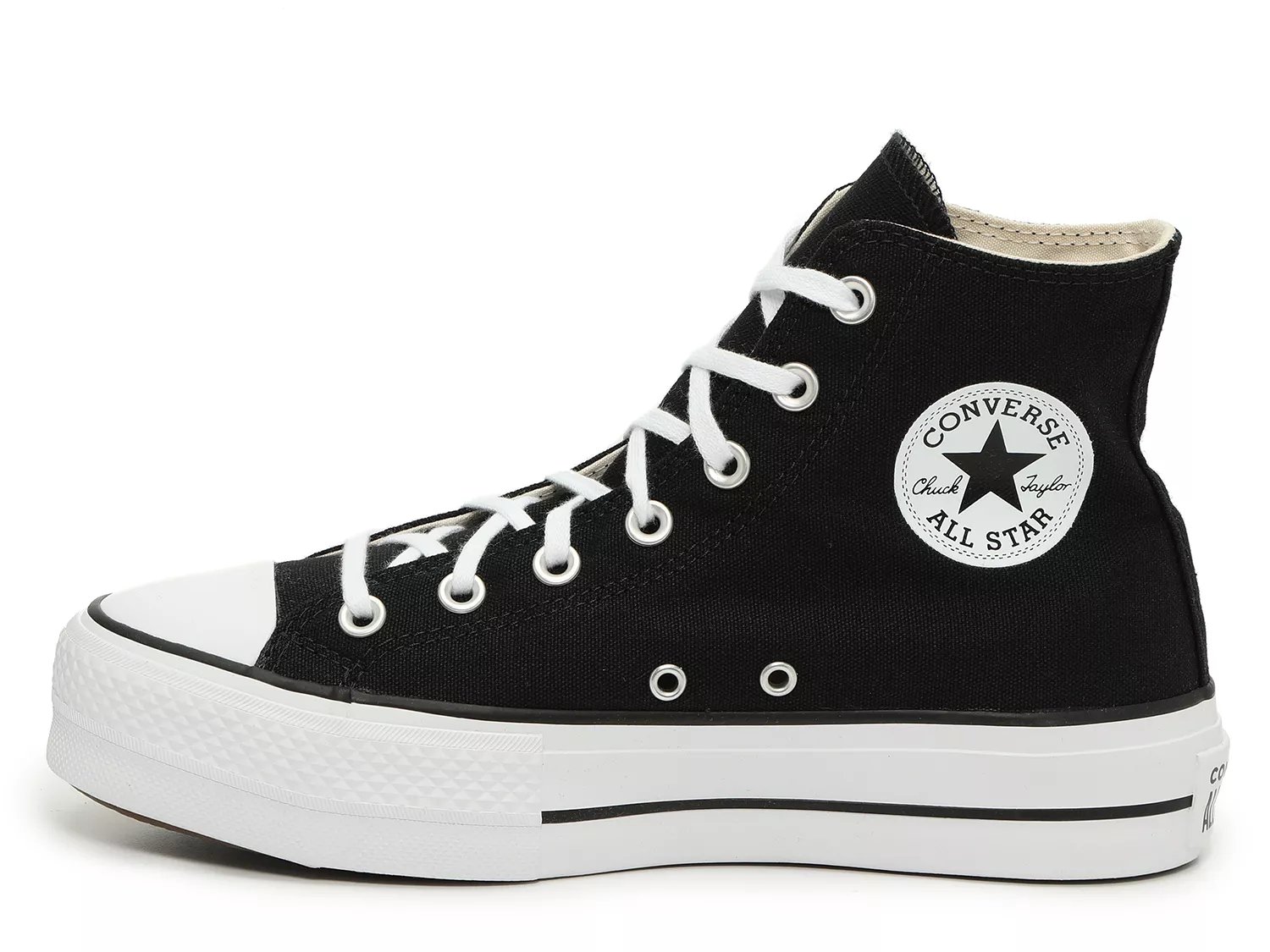 converse black platform high