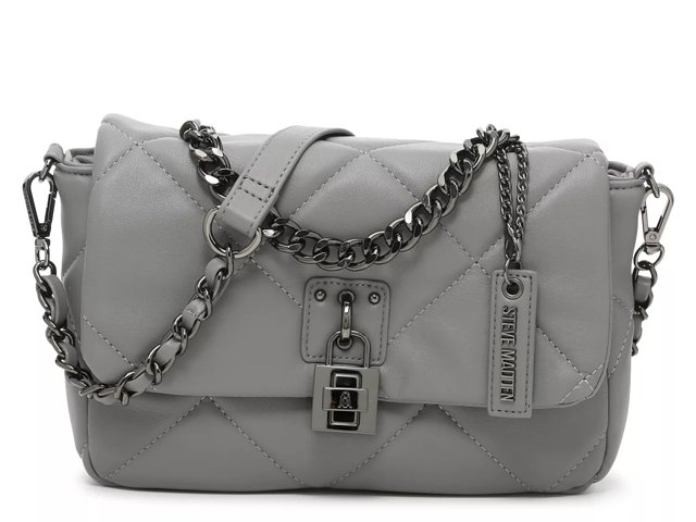 STEVE MADDEN BEVELYN SATCHEL CROSSBODY BAG W POUCH GREY/GRAY