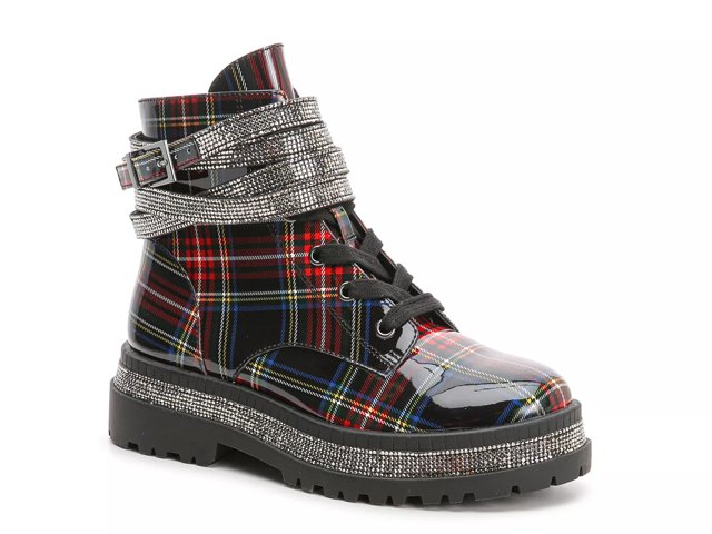 Plaid combat boots hotsell