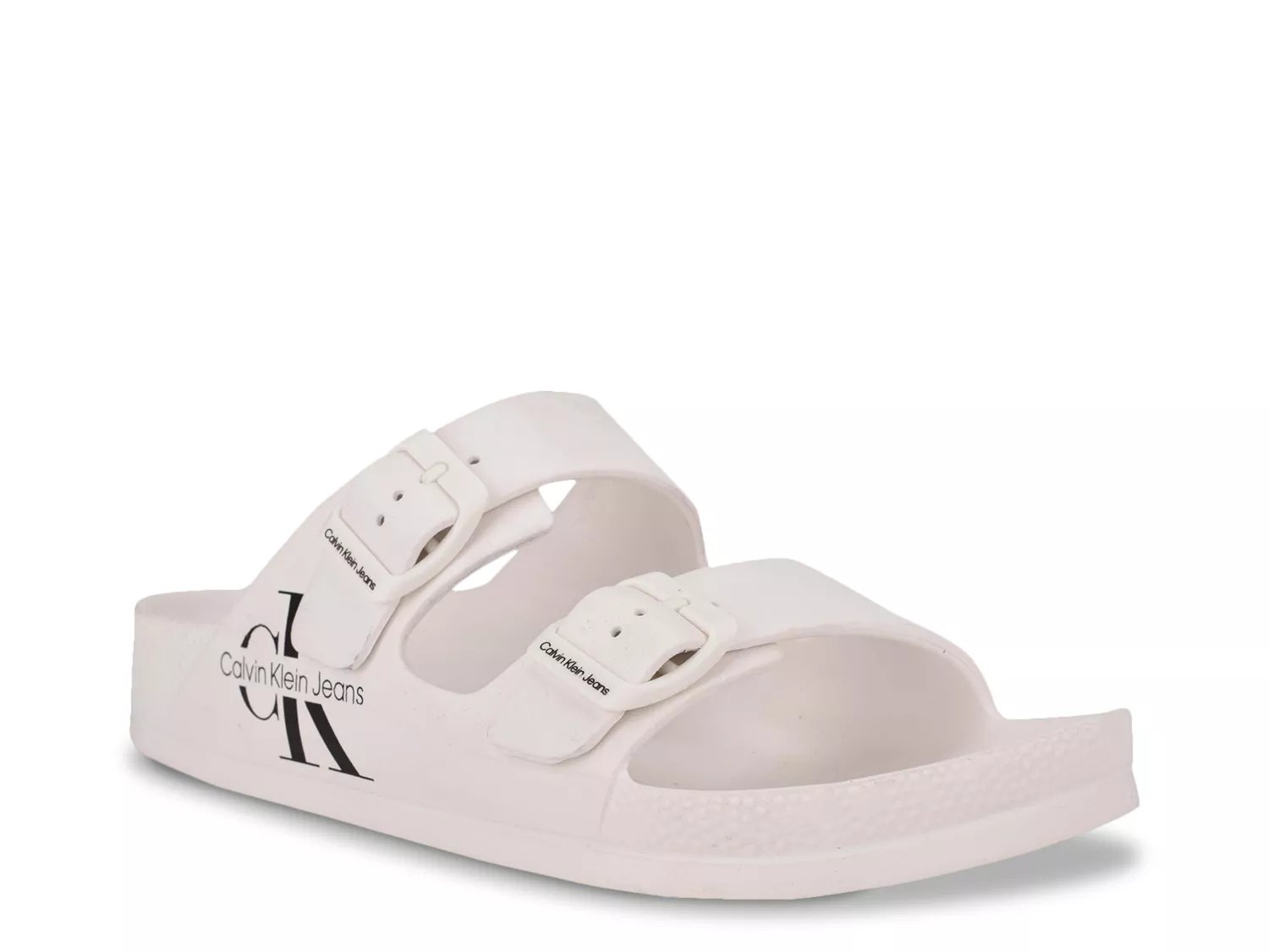 Calvin klein slides hot sale women's white