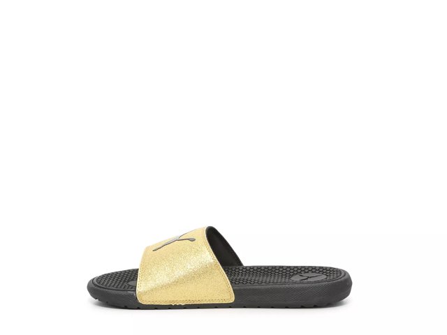 Black and gold puma slides online