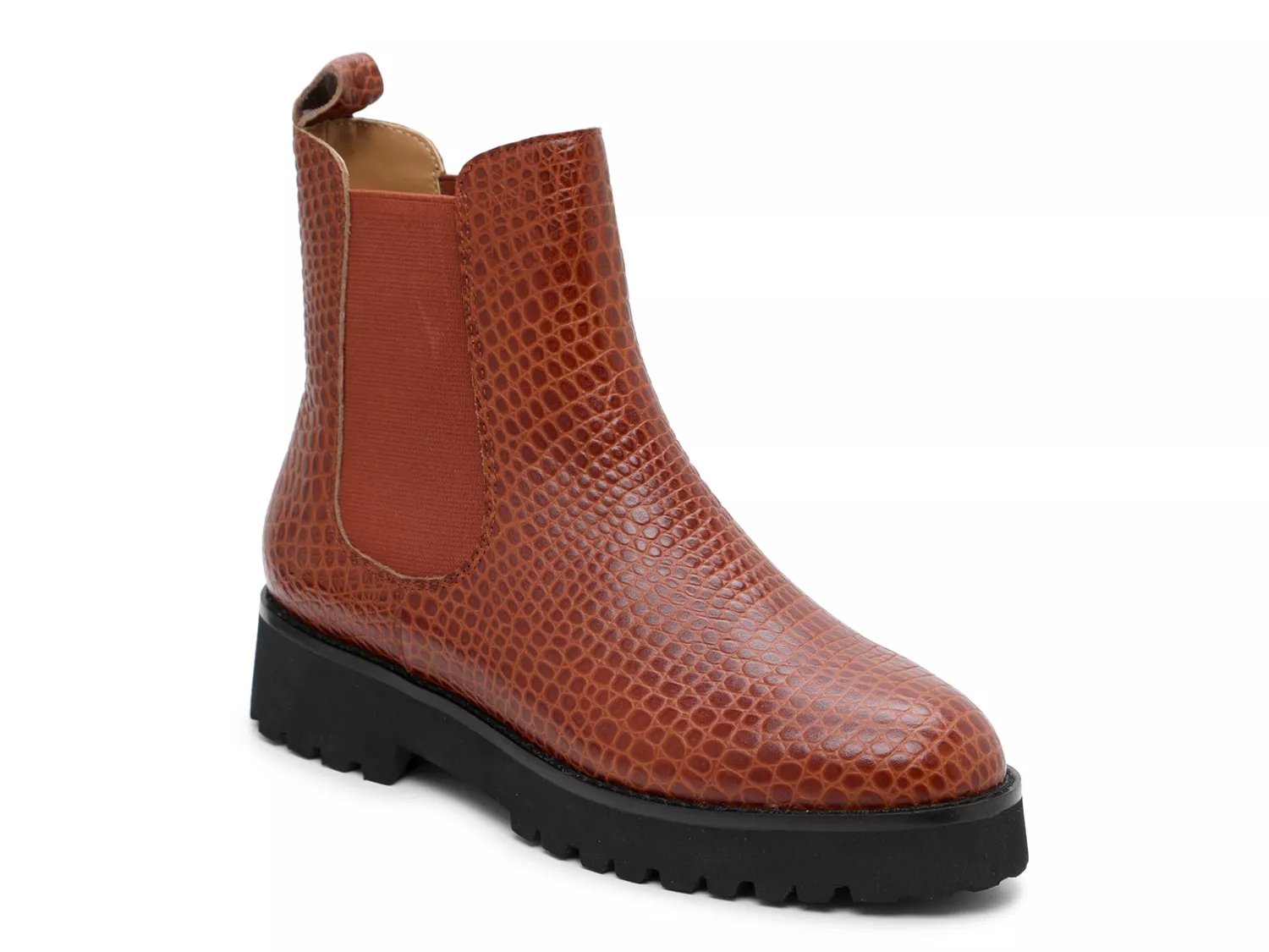 Andre Assous Peggy Chelsea Boot | Women's | Cognac Snake Print | Size 8 | Boots | Lug